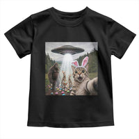 Funny Cat Selfie with Easter Bunny Bigfoot UFO Toddler T Shirt