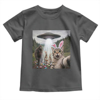 Funny Cat Selfie with Easter Bunny Bigfoot UFO Toddler T Shirt