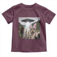Funny Cat Selfie with Easter Bunny Bigfoot UFO Toddler T Shirt