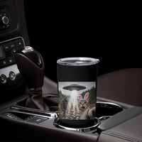 Funny Cat Selfie with Easter Bunny Bigfoot UFO Tumbler Cup