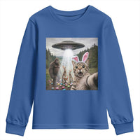 Funny Cat Selfie with Easter Bunny Bigfoot UFO Youth Sweatshirt