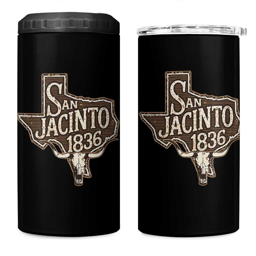 Battle of San Jacinto 1836 Texas History Independence Day 4 in 1 Can Cooler Tumbler