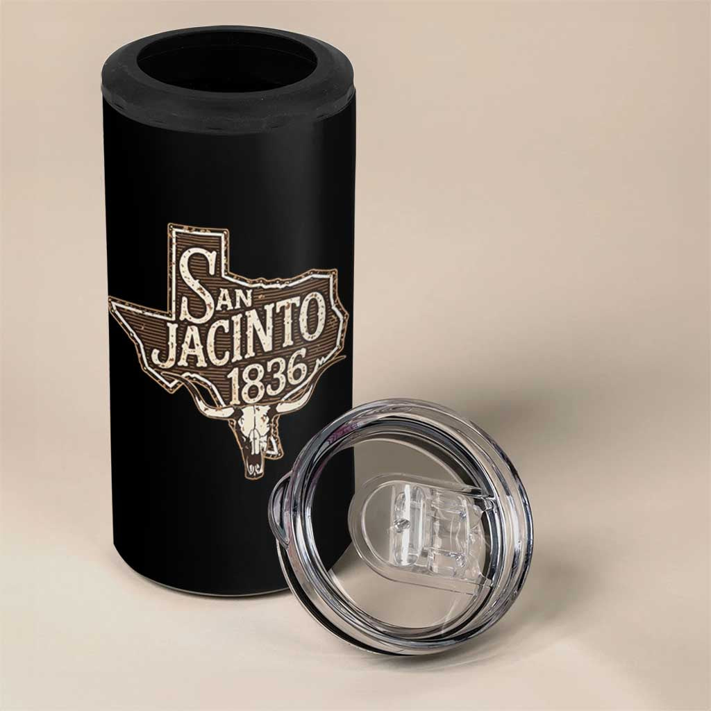 Battle of San Jacinto 1836 Texas History Independence Day 4 in 1 Can Cooler Tumbler