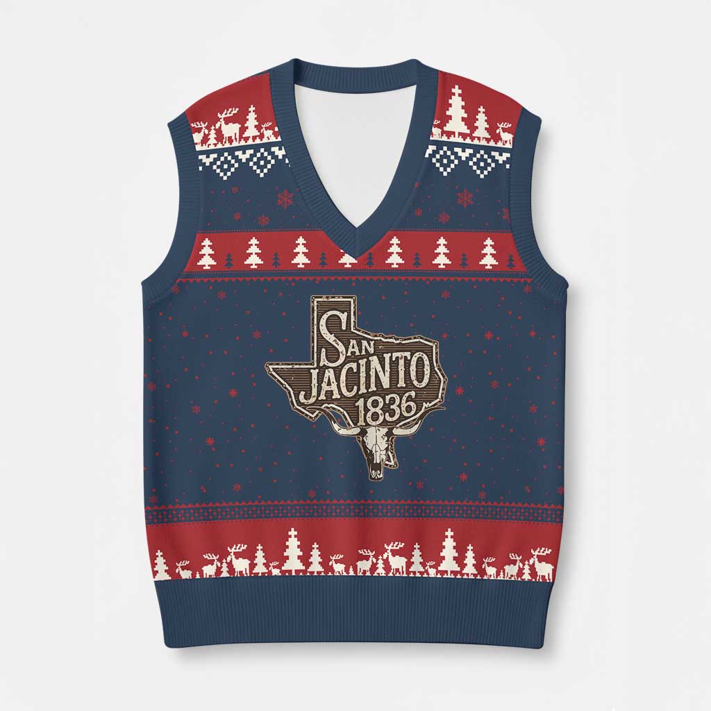 Battle of San Jacinto 1836 Texas History Independence Day V-Neck Knit Sweater Vest