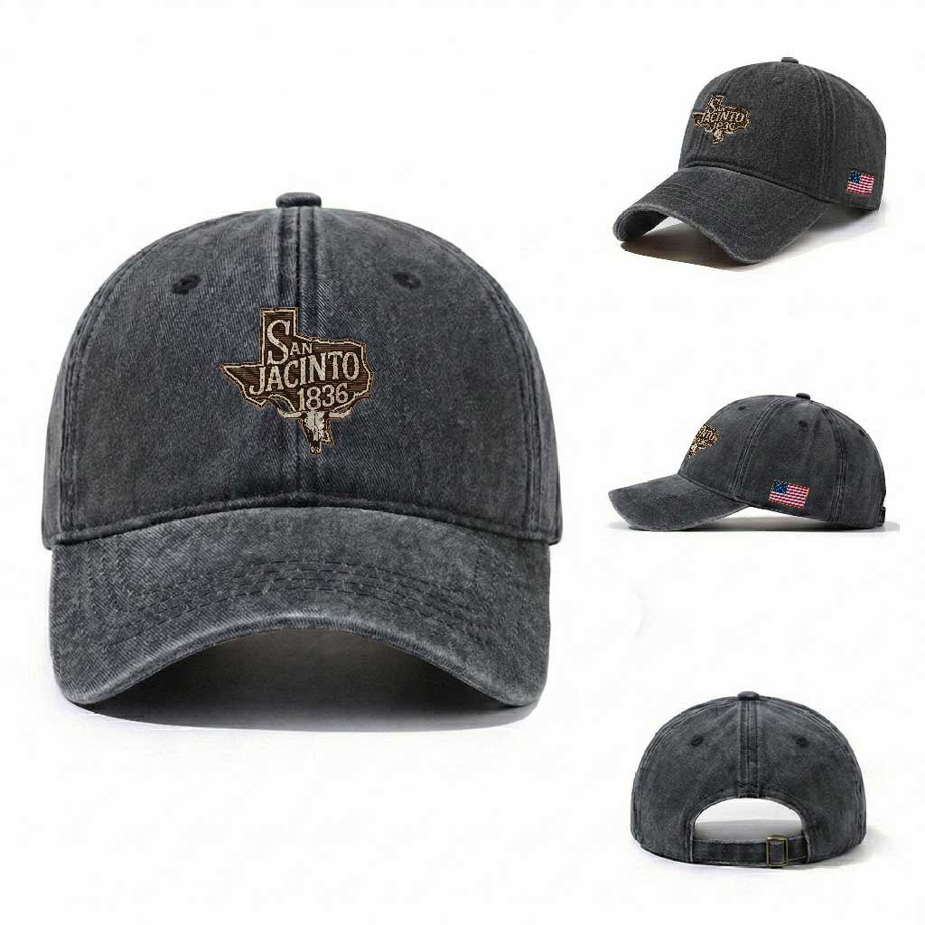 Battle of San Jacinto 1836 Texas History Independence Day Washed Cotton Baseball Cap