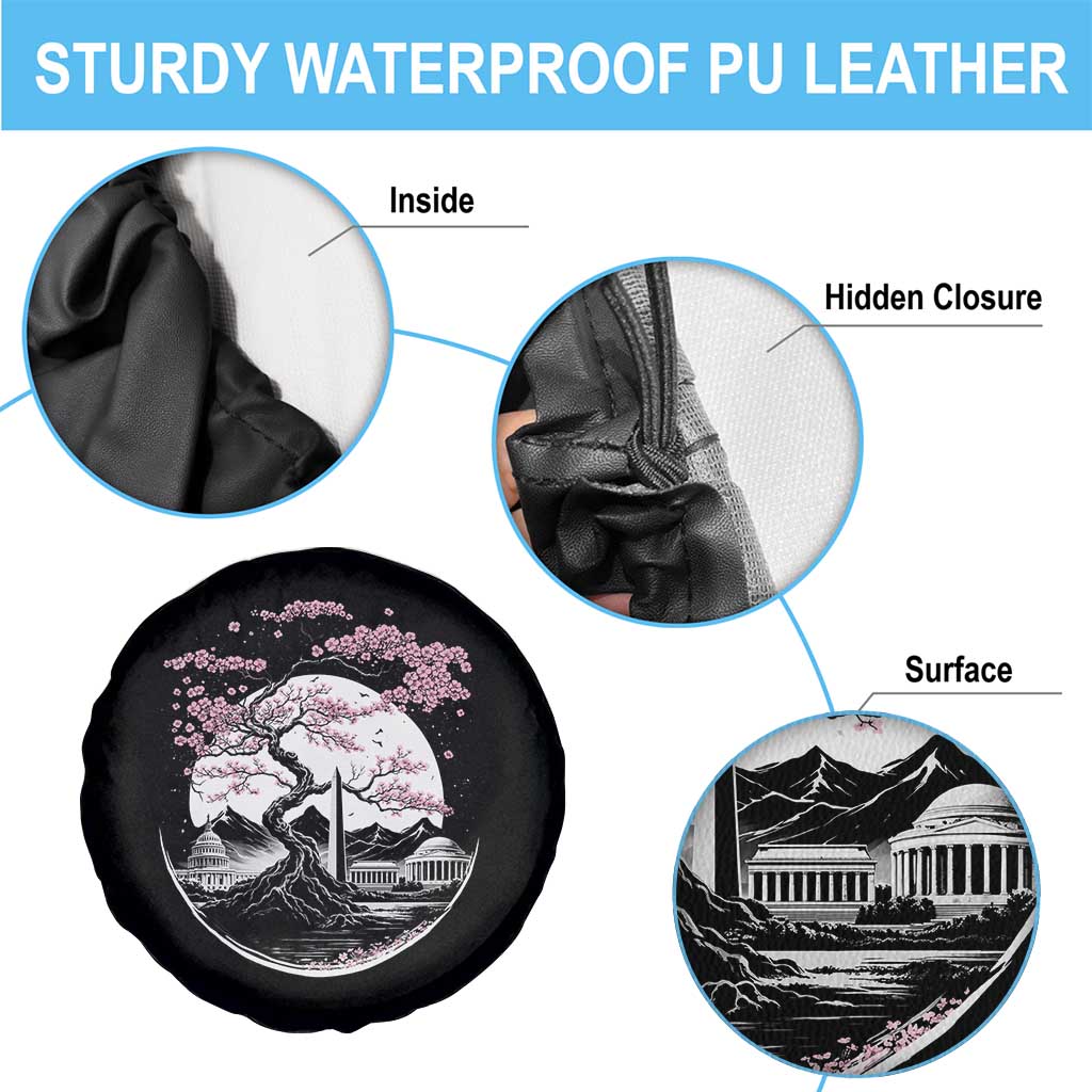 Washington DC Cherry Blossoms Monuments Memorials Japanese Style Spare Tire Cover