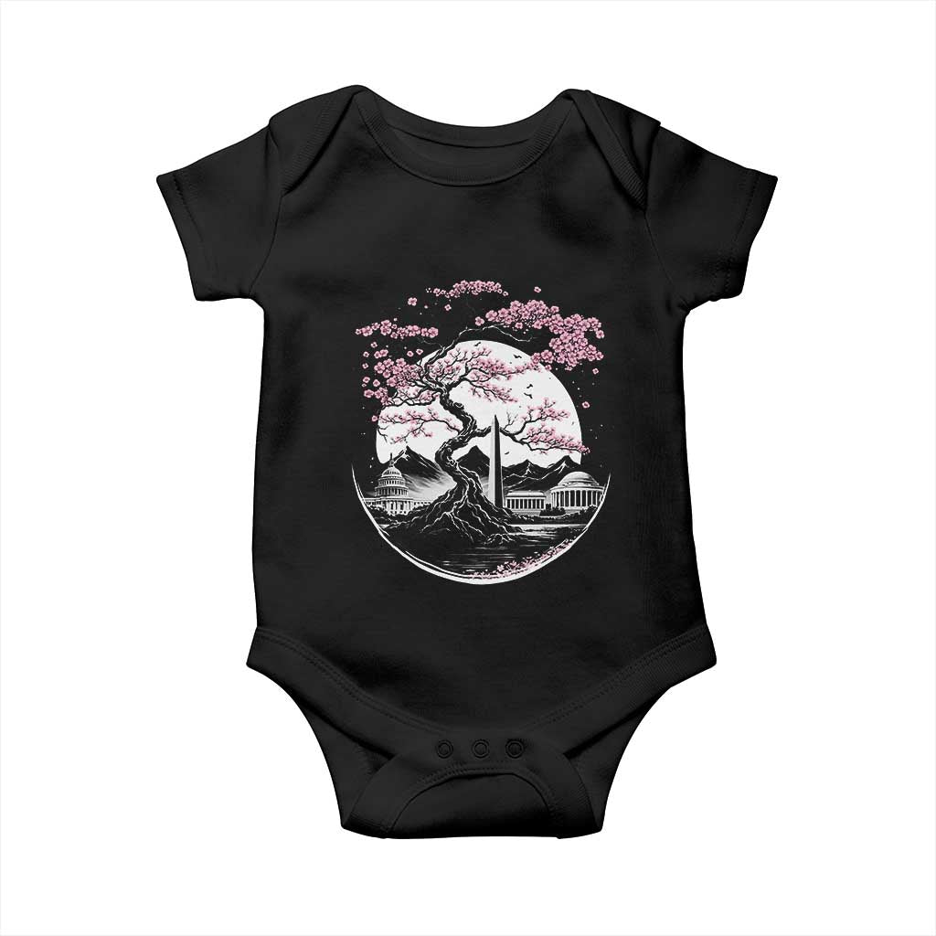 Washington DC Cherry Blossoms Monuments Memorials Japanese Style Baby Onesie