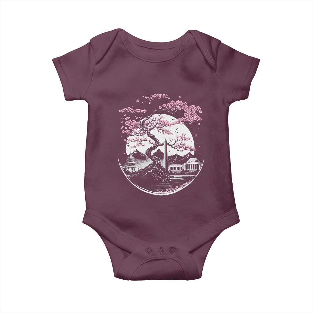Washington DC Cherry Blossoms Monuments Memorials Japanese Style Baby Onesie