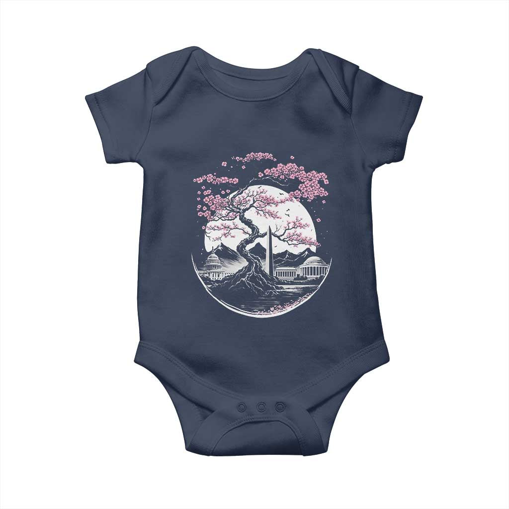 Washington DC Cherry Blossoms Monuments Memorials Japanese Style Baby Onesie