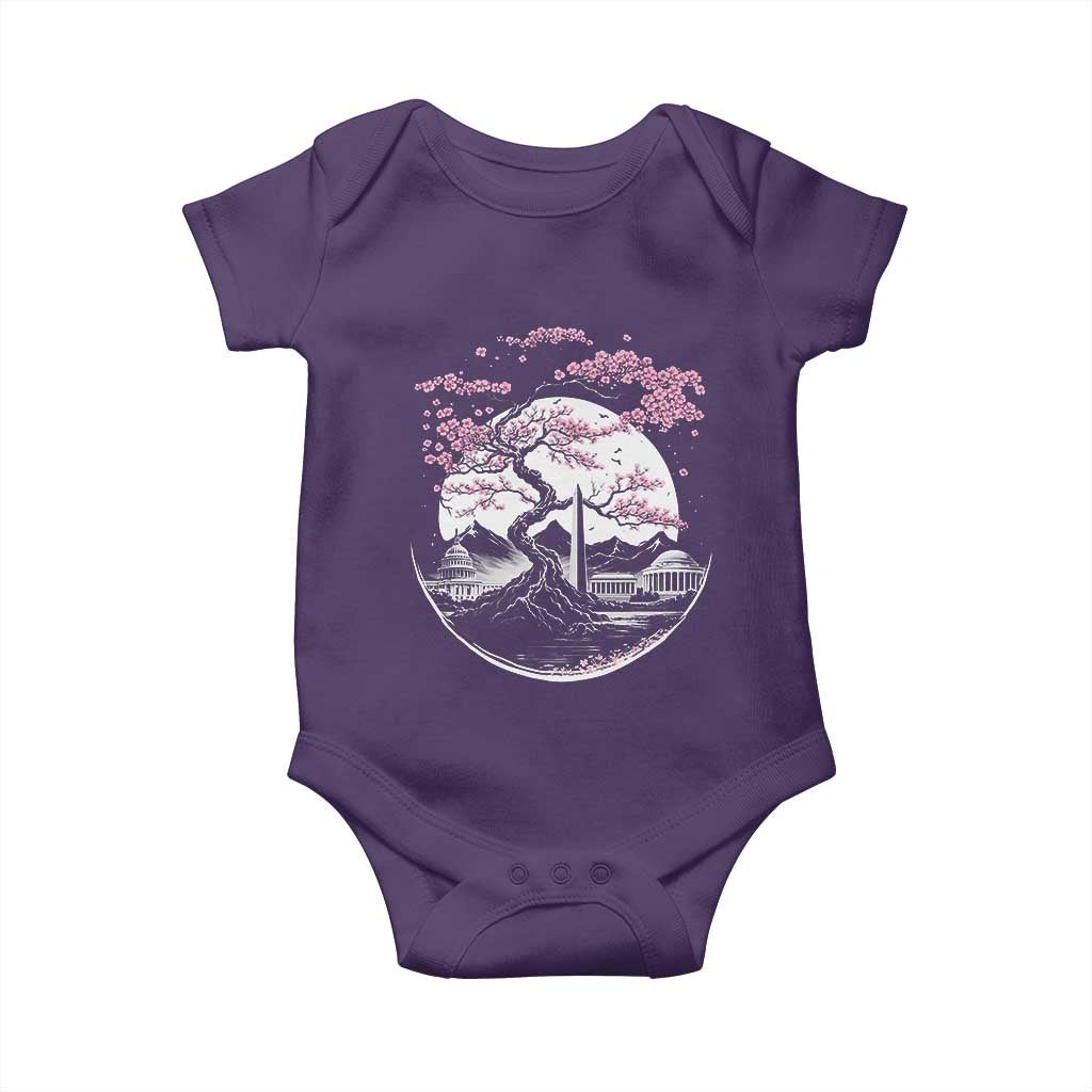 Washington DC Cherry Blossoms Monuments Memorials Japanese Style Baby Onesie
