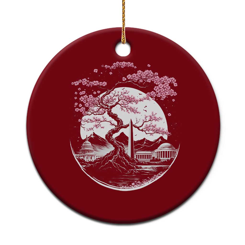 Washington DC Cherry Blossoms Monuments Memorials Japanese Style Ceramic Ornament