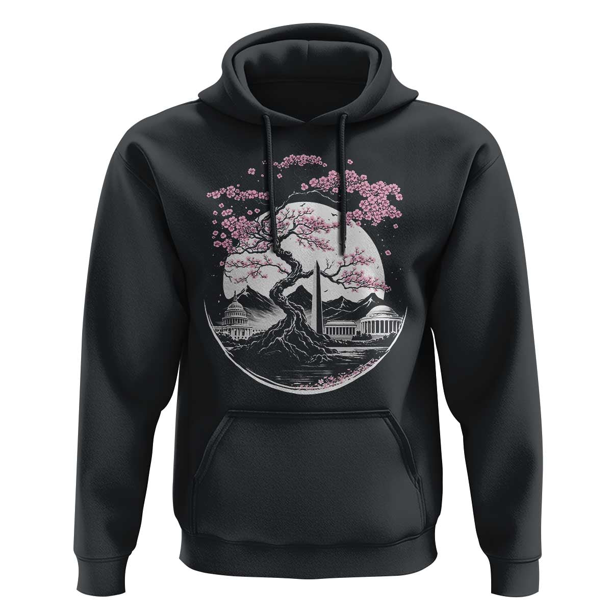 Washington DC Cherry Blossoms Monuments Memorials Japanese Style Hoodie