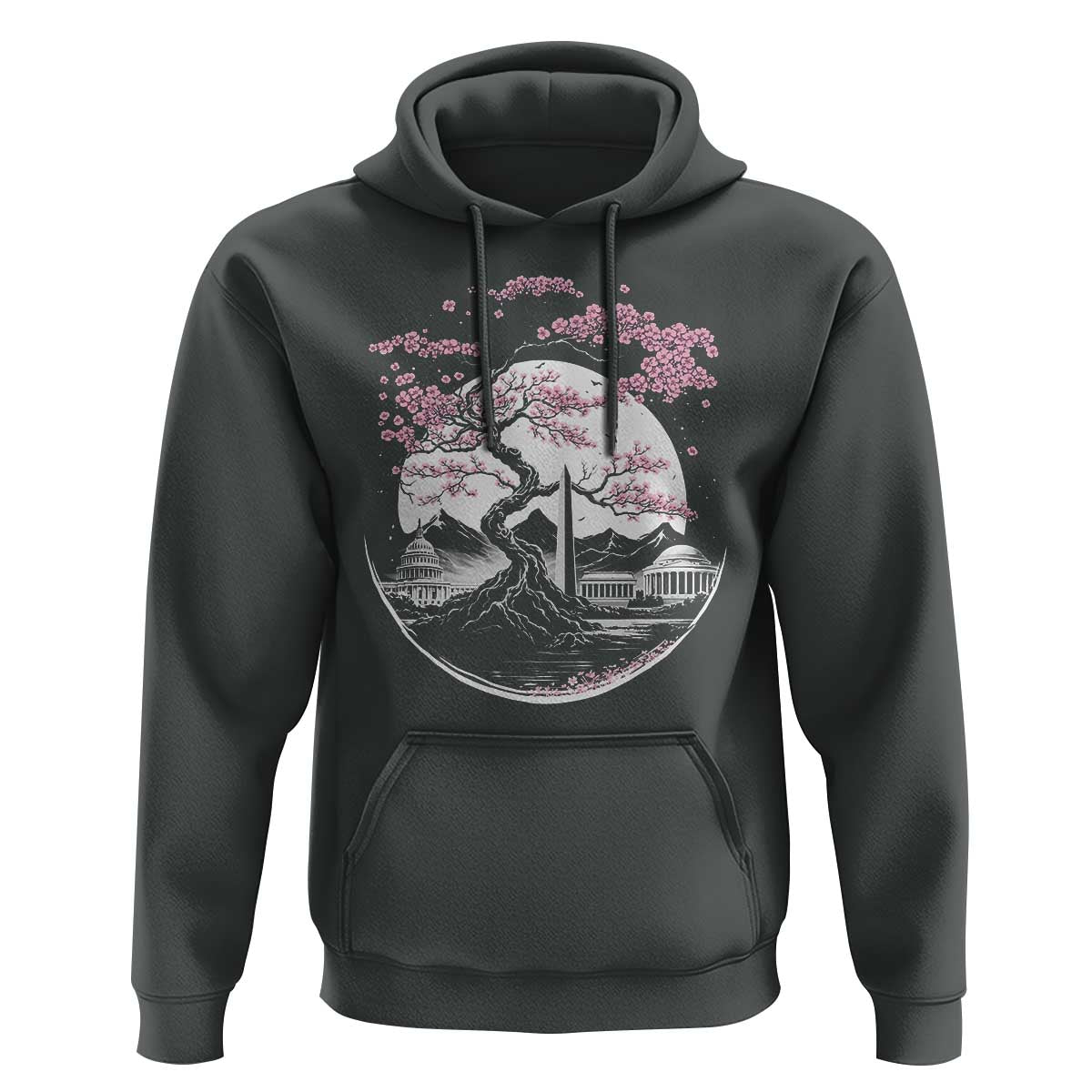 Washington DC Cherry Blossoms Monuments Memorials Japanese Style Hoodie