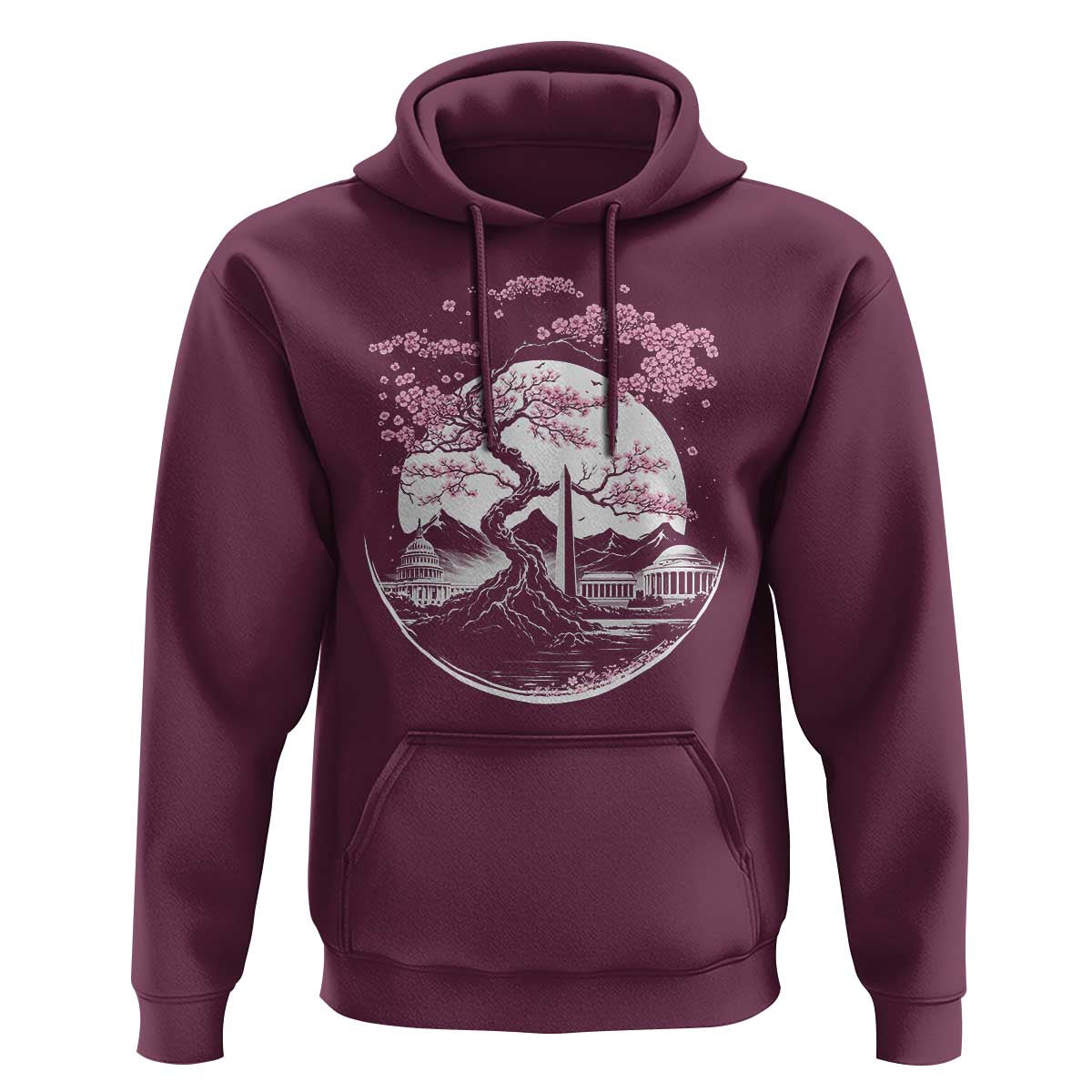 Washington DC Cherry Blossoms Monuments Memorials Japanese Style Hoodie