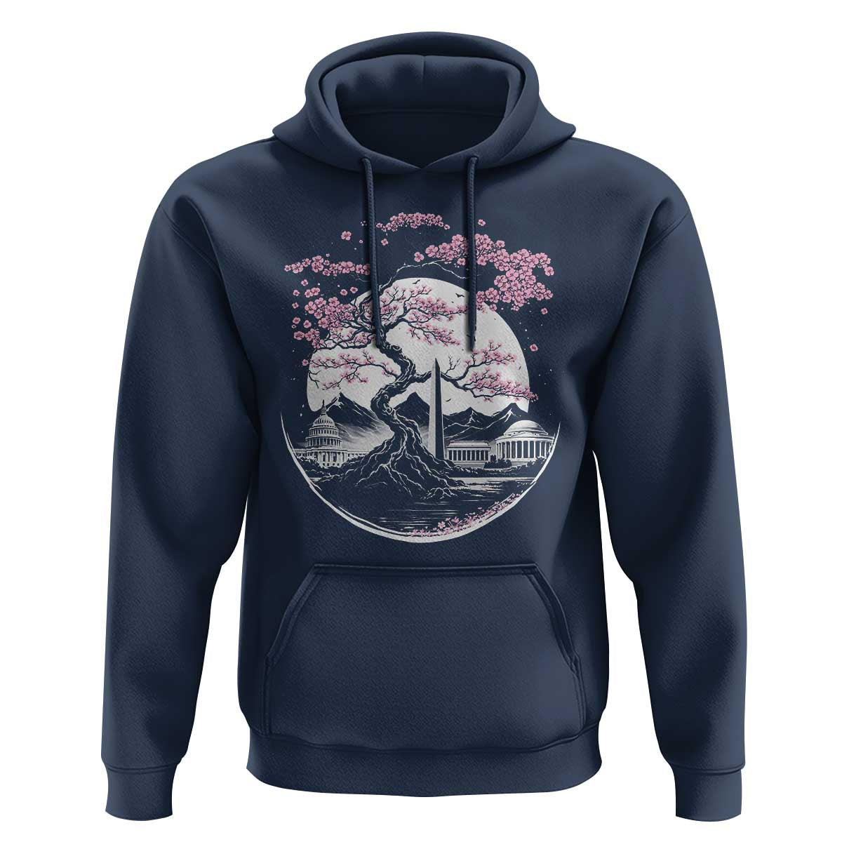 Washington DC Cherry Blossoms Monuments Memorials Japanese Style Hoodie