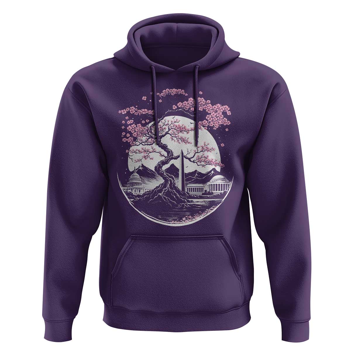 Washington DC Cherry Blossoms Monuments Memorials Japanese Style Hoodie