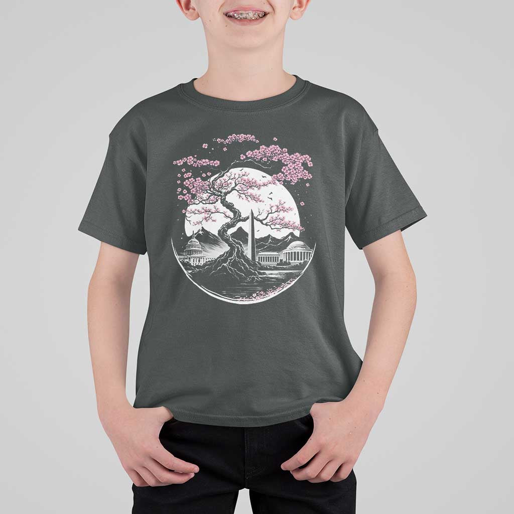 Washington DC Cherry Blossoms Monuments Memorials Japanese Style T Shirt For Kid