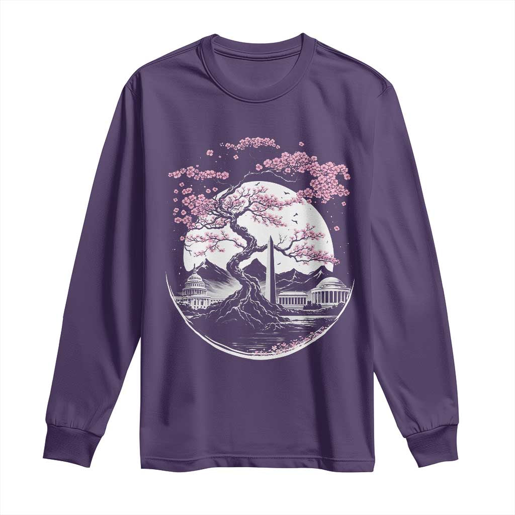 Washington DC Cherry Blossoms Monuments Memorials Japanese Style Long Sleeve Shirt
