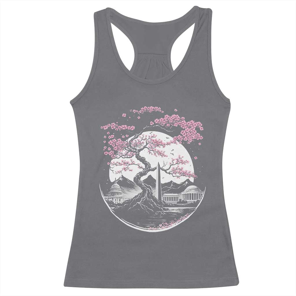 Washington DC Cherry Blossoms Monuments Memorials Japanese Style Racerback Tank Top