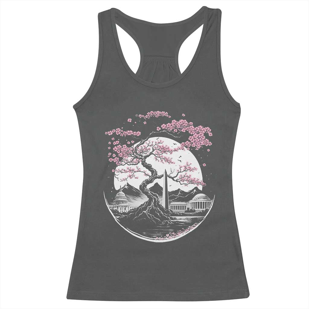 Washington DC Cherry Blossoms Monuments Memorials Japanese Style Racerback Tank Top