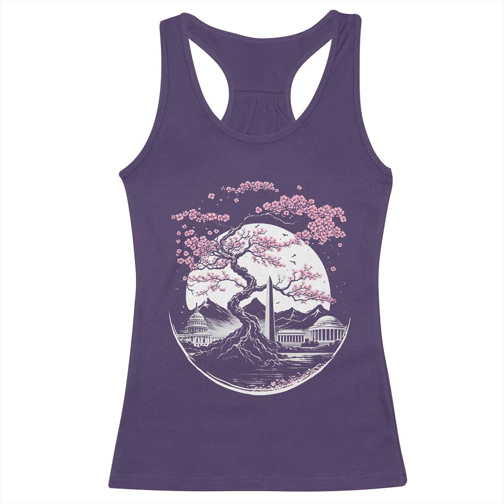 Washington DC Cherry Blossoms Monuments Memorials Japanese Style Racerback Tank Top