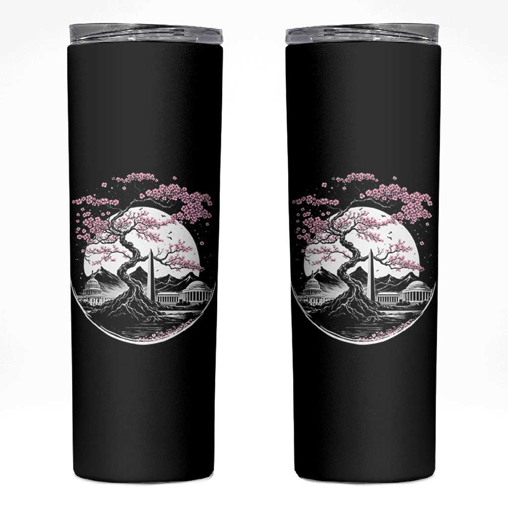 Washington DC Cherry Blossoms Monuments Memorials Japanese Style Skinny Tumbler