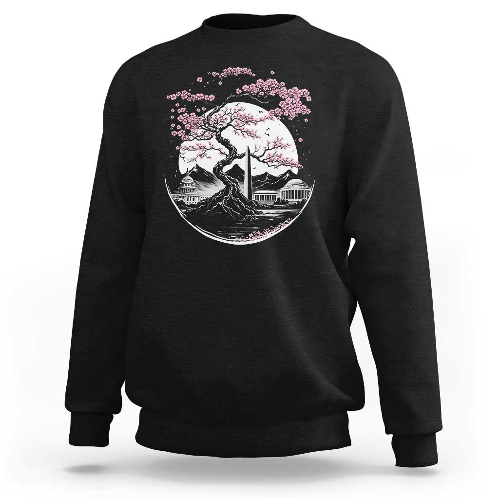 Washington DC Cherry Blossoms Monuments Memorials Japanese Style Sweatshirt