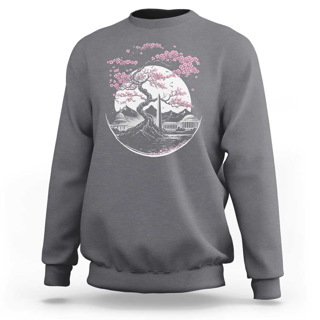 Washington DC Cherry Blossoms Monuments Memorials Japanese Style Sweatshirt