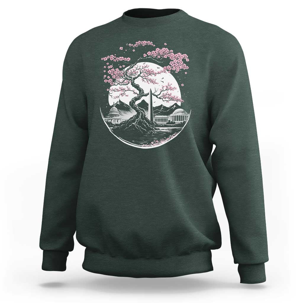 Washington DC Cherry Blossoms Monuments Memorials Japanese Style Sweatshirt