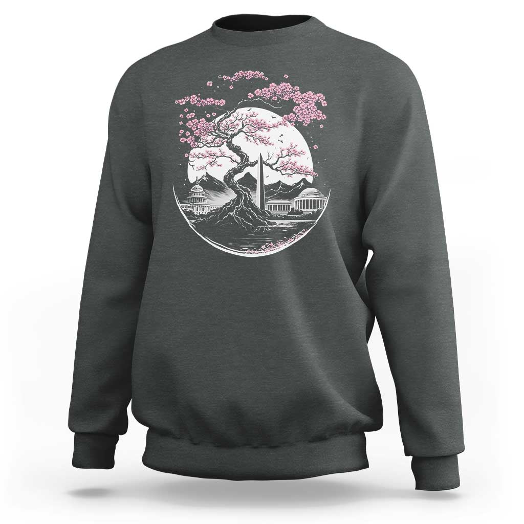 Washington DC Cherry Blossoms Monuments Memorials Japanese Style Sweatshirt