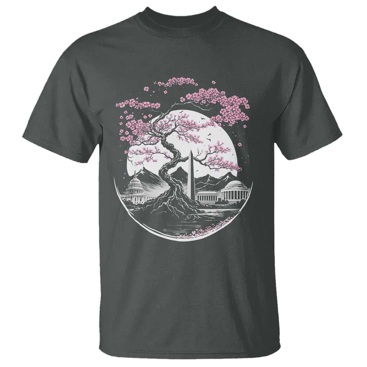 Washington DC Cherry Blossoms Monuments Memorials Japanese Style T Shirt