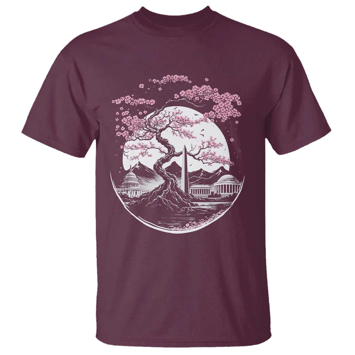 Washington DC Cherry Blossoms Monuments Memorials Japanese Style T Shirt