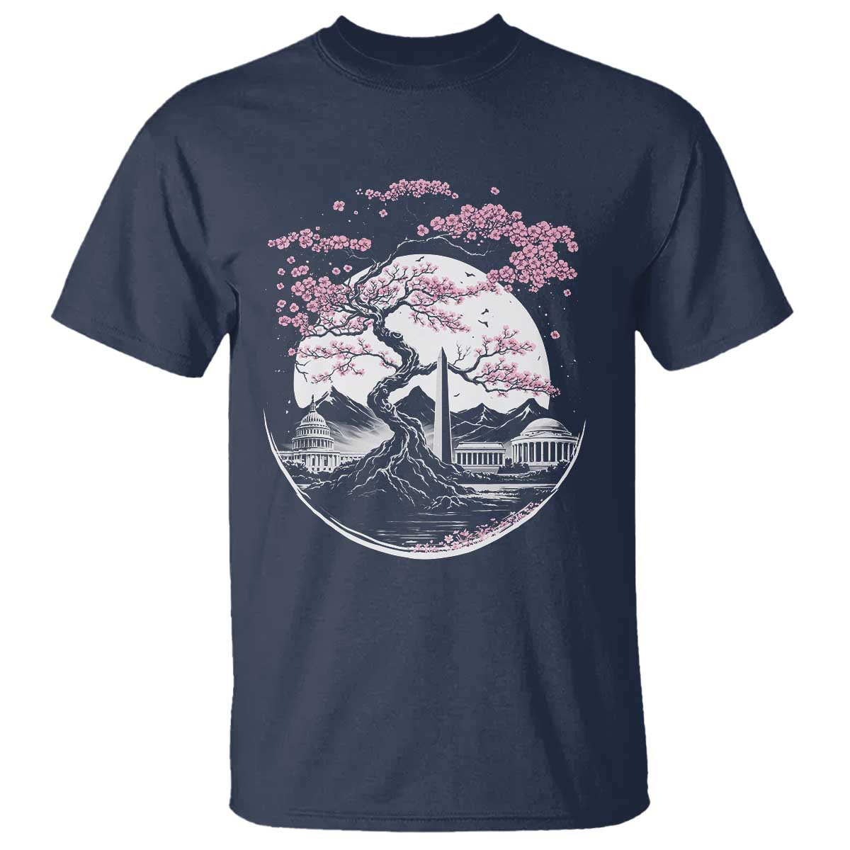 Washington DC Cherry Blossoms Monuments Memorials Japanese Style T Shirt