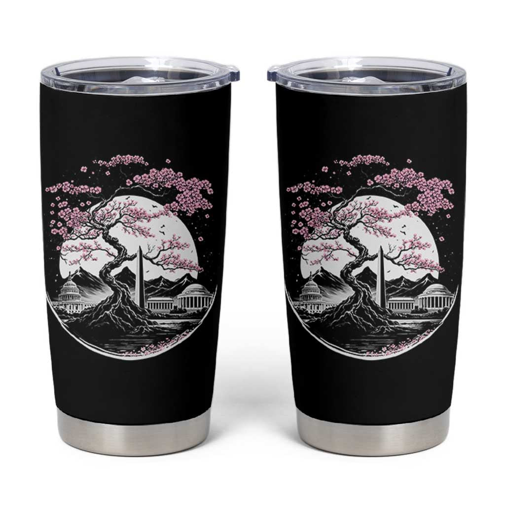 Washington DC Cherry Blossoms Monuments Memorials Japanese Style Tumbler Cup