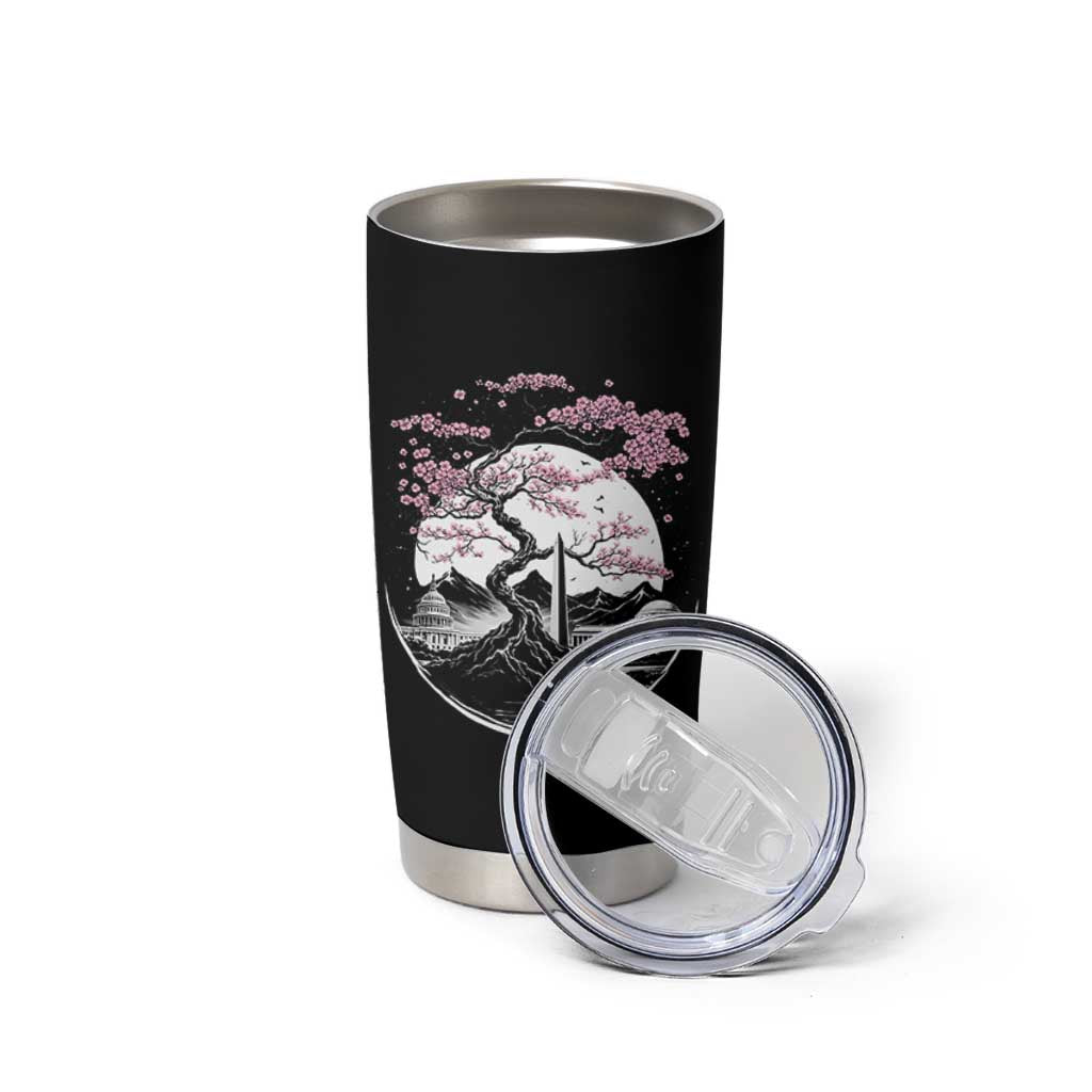 Washington DC Cherry Blossoms Monuments Memorials Japanese Style Tumbler Cup