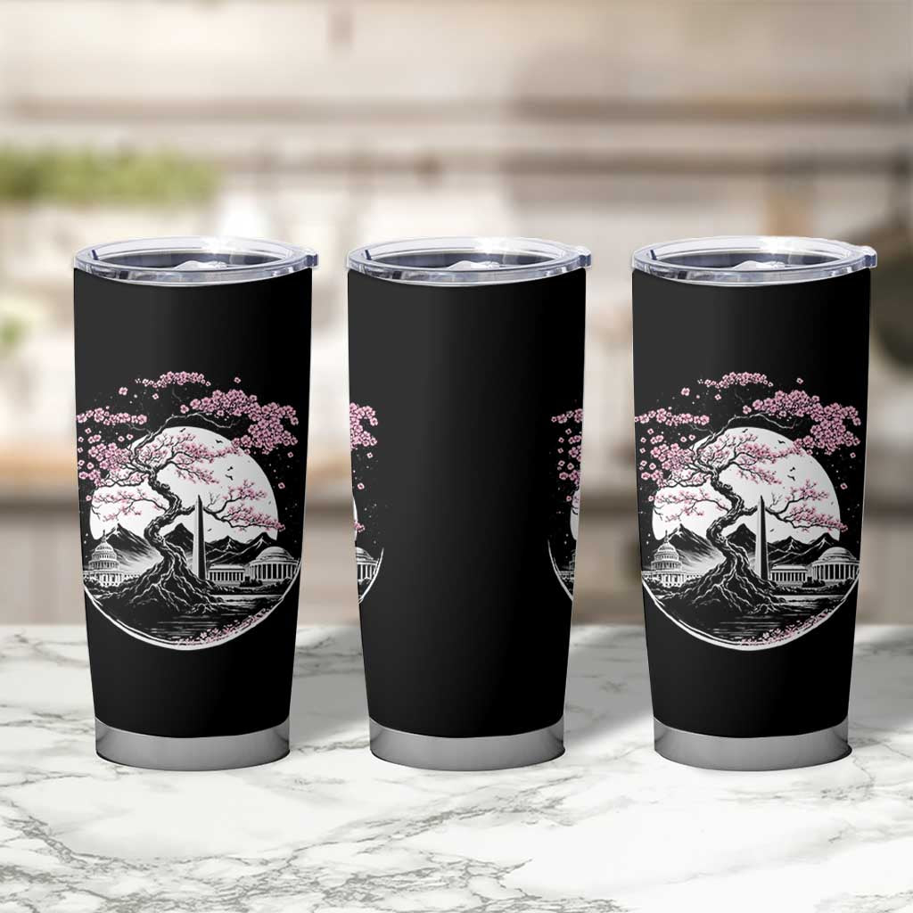 Washington DC Cherry Blossoms Monuments Memorials Japanese Style Tumbler Cup