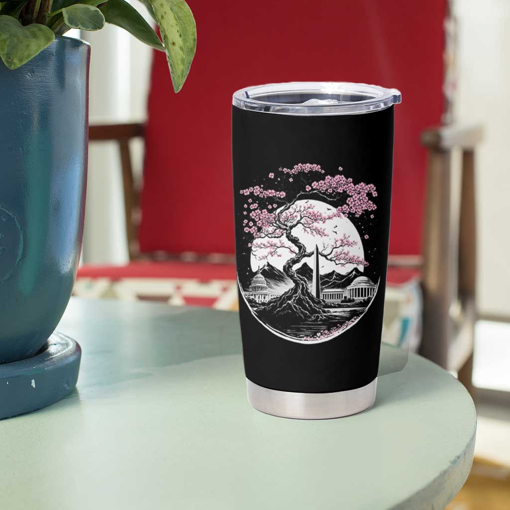 Washington DC Cherry Blossoms Monuments Memorials Japanese Style Tumbler Cup