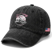 Washington DC Cherry Blossoms Monuments Memorials Japanese Style Washed Cotton Baseball Cap