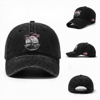 Washington DC Cherry Blossoms Monuments Memorials Japanese Style Washed Cotton Baseball Cap