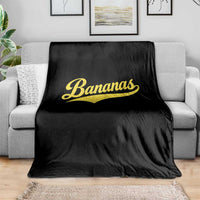 Bananas Retro Throwback Baseball Sport Lover Throw Blanket