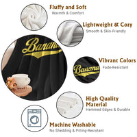 Bananas Retro Throwback Baseball Sport Lover Throw Blanket