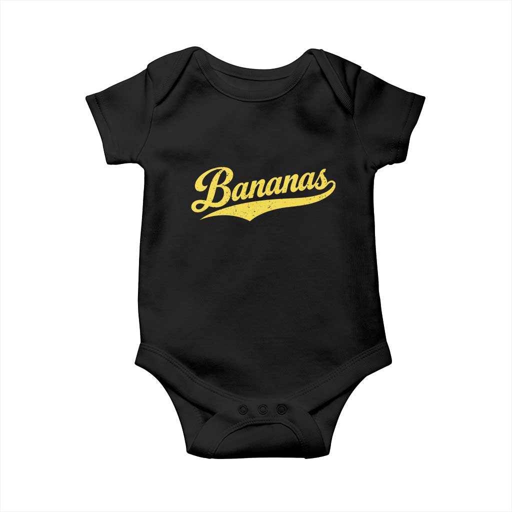 Bananas Retro Throwback Baseball Sport Lover Baby Onesie