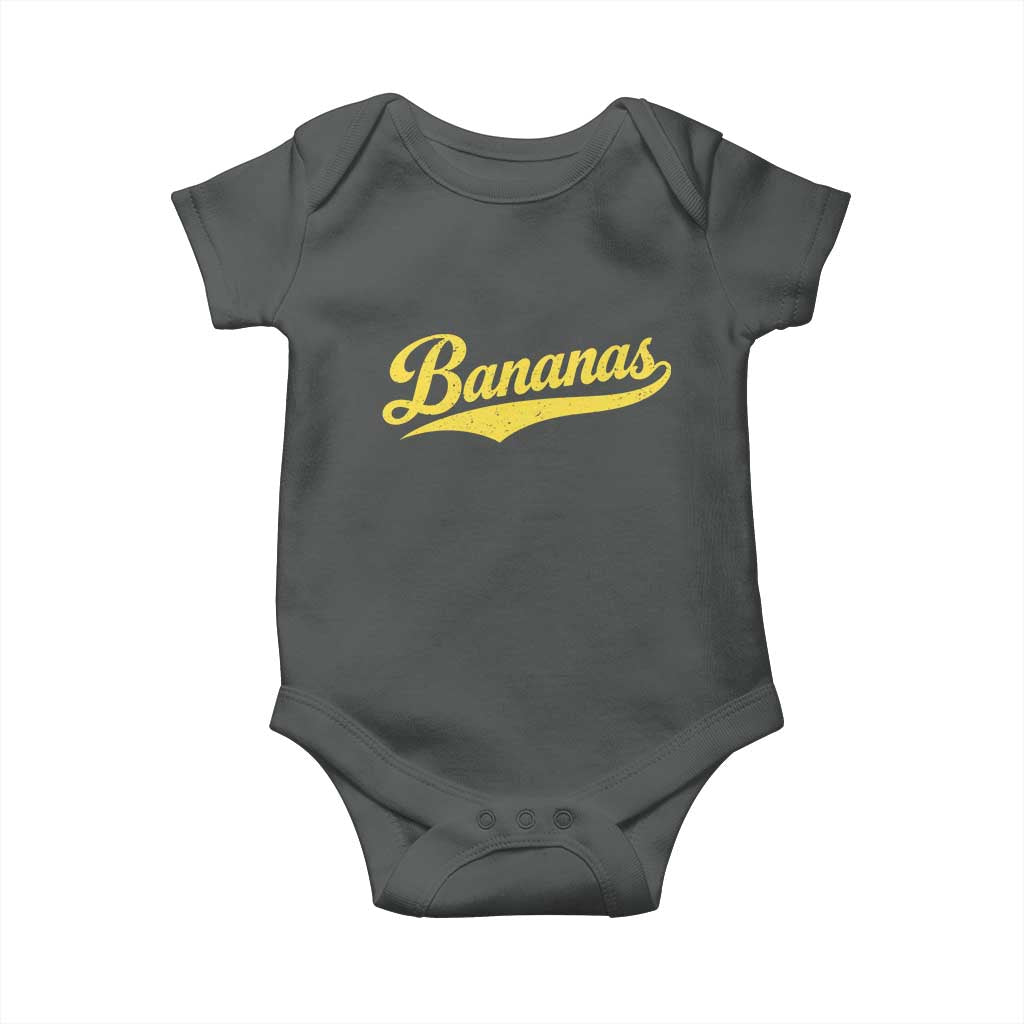 Bananas Retro Throwback Baseball Sport Lover Baby Onesie