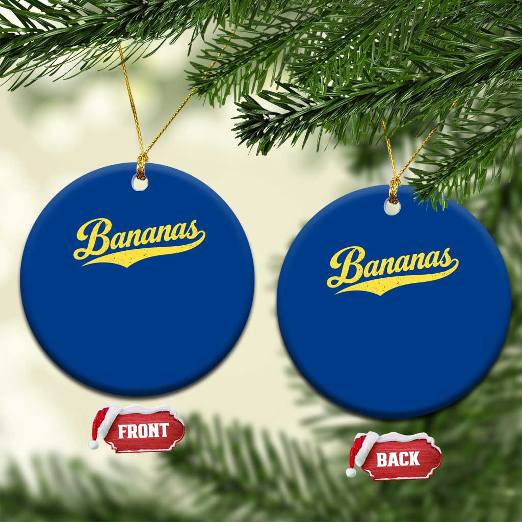 Bananas Retro Throwback Baseball Sport Lover Ceramic Ornament