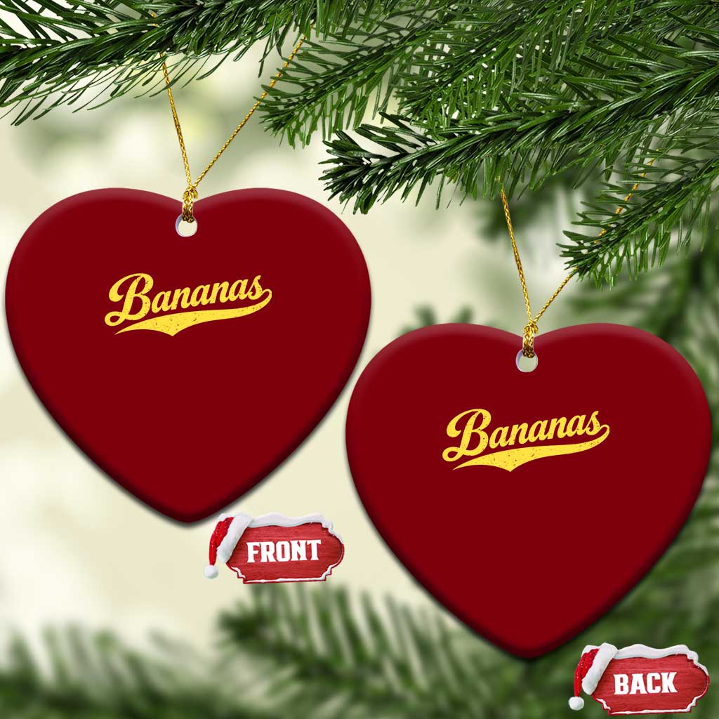 Bananas Retro Throwback Baseball Sport Lover Ceramic Ornament