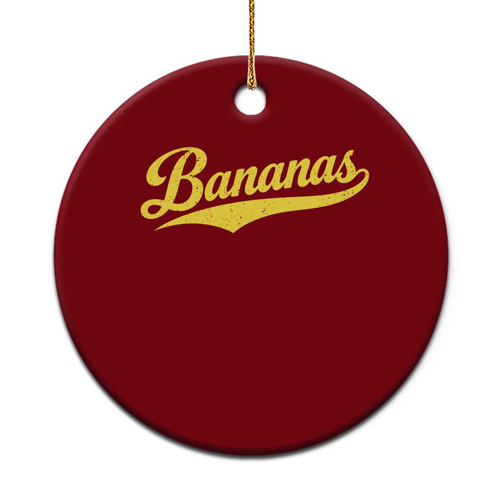 Bananas Retro Throwback Baseball Sport Lover Ceramic Ornament