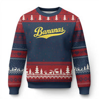 Bananas Retro Throwback Baseball Sport Lover Ugly Christmas Sweater