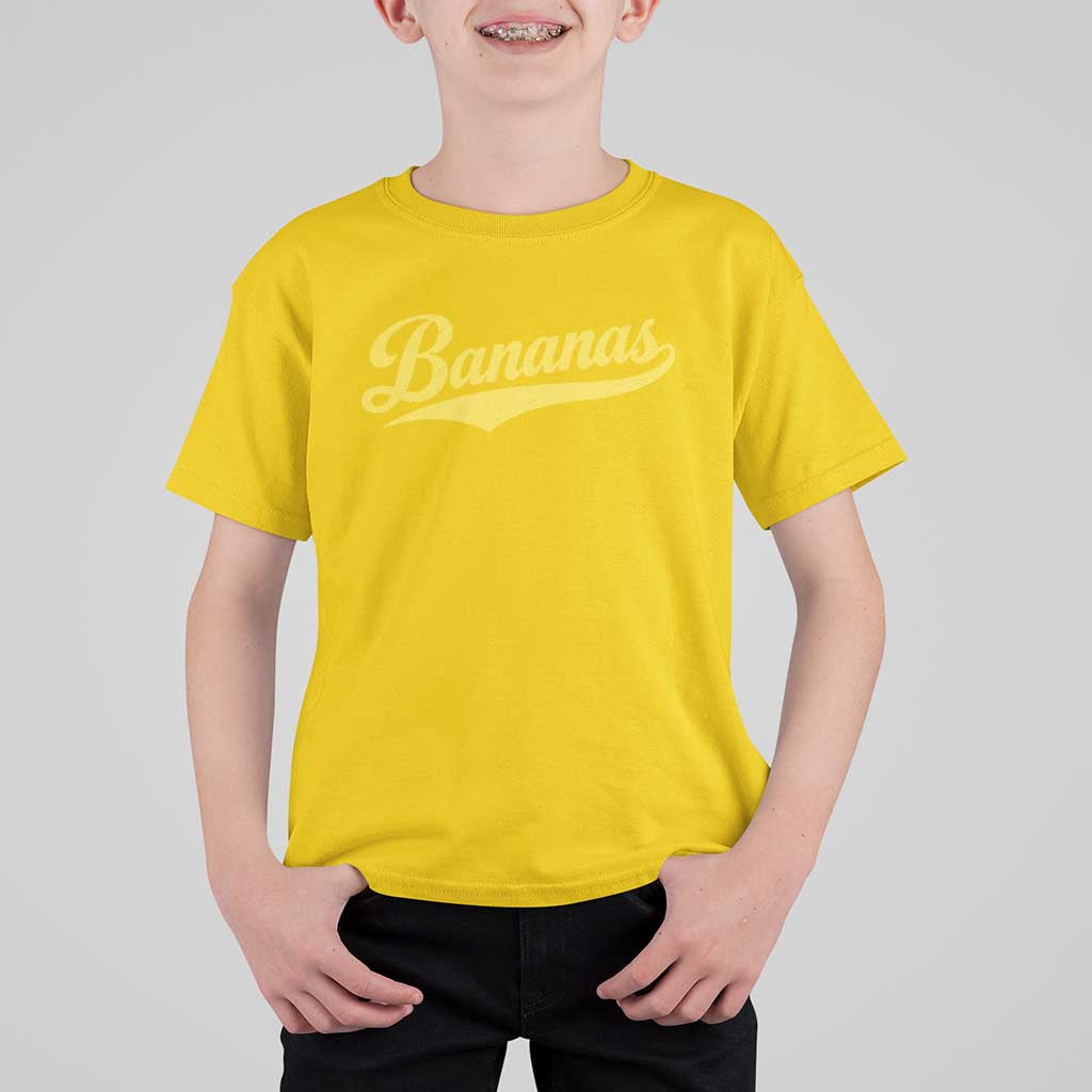 Bananas Retro Throwback Baseball Sport Lover T Shirt For Kid