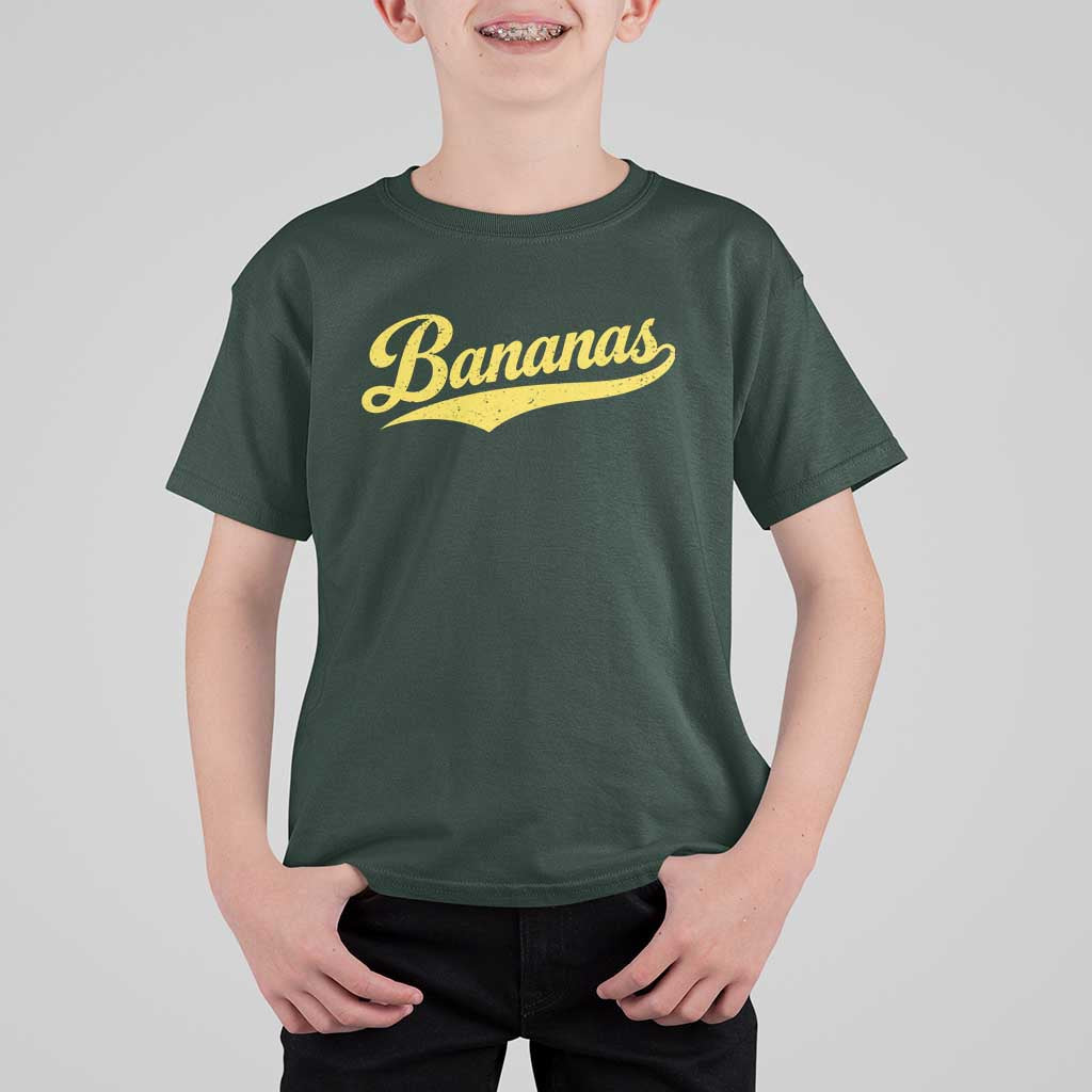 Bananas Retro Throwback Baseball Sport Lover T Shirt For Kid