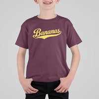 Bananas Retro Throwback Baseball Sport Lover T Shirt For Kid